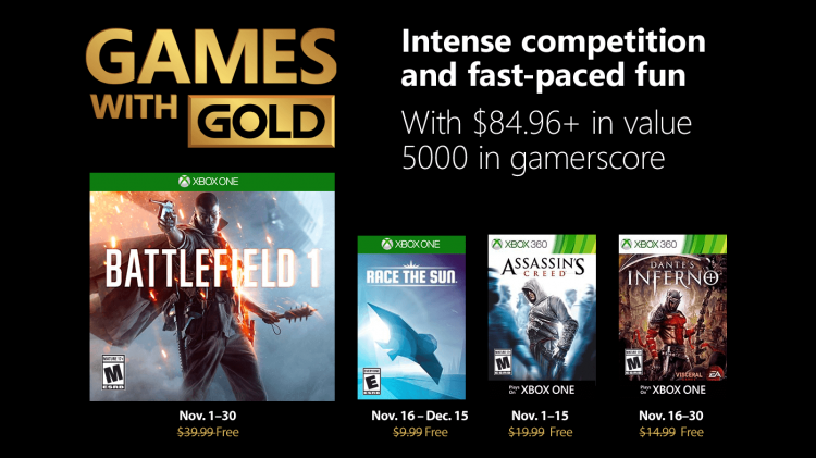 Games with Gold – Kostenlose Spiele im November